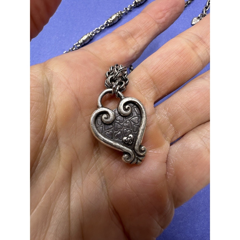 Brighton Necklace Bracelet Set Heart Creative Memories Silver Barrel Links - Picture 11 of 13